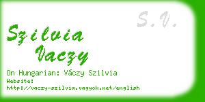 szilvia vaczy business card