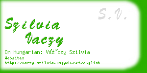 szilvia vaczy business card